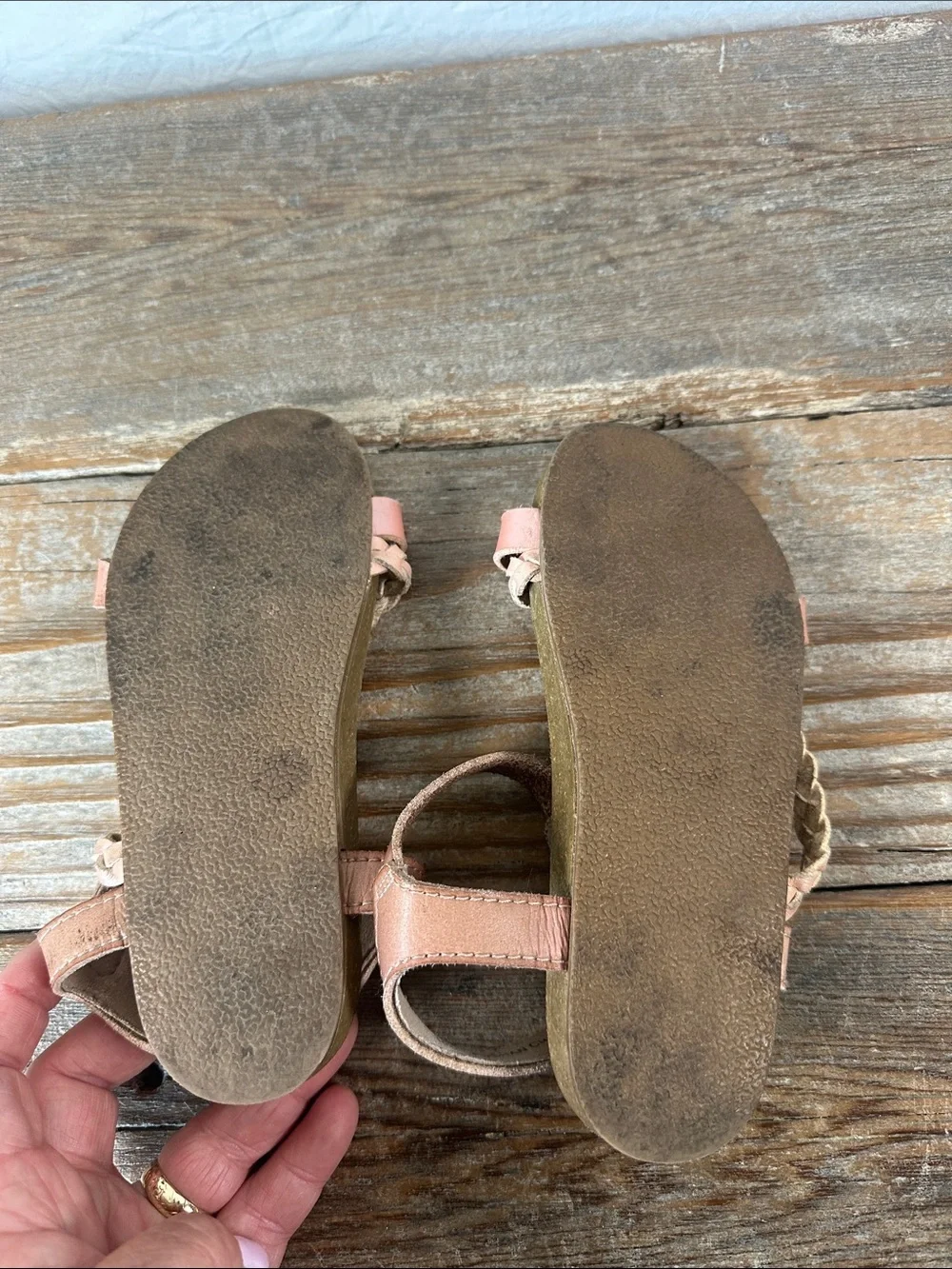 Blowfish Girls Pink Braided Strap Sandals